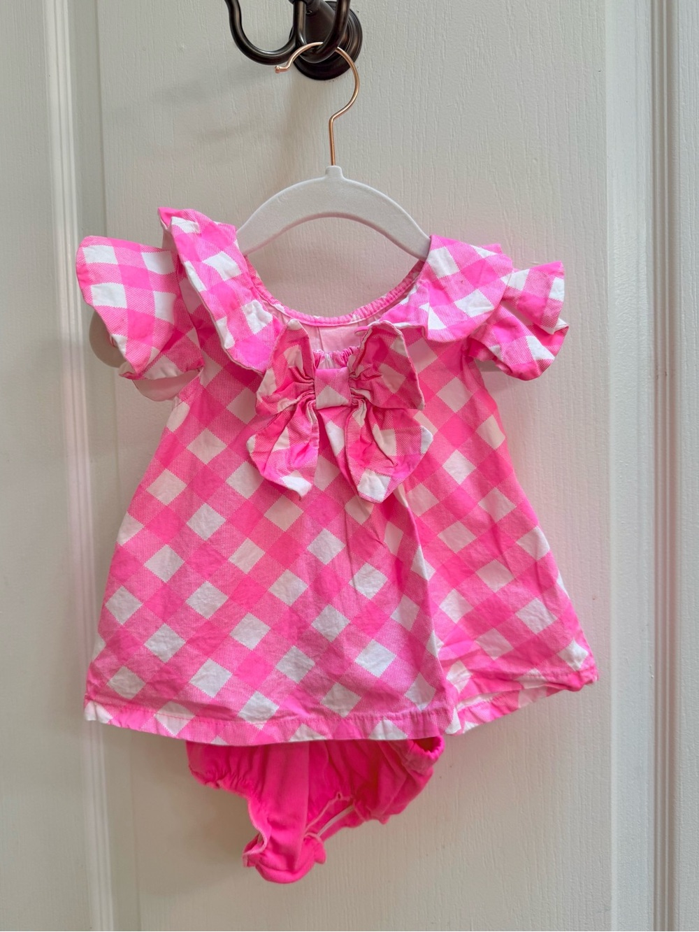 3 for $25 crown & ivy Pink Gingham Ruffle Dress with Bloomers